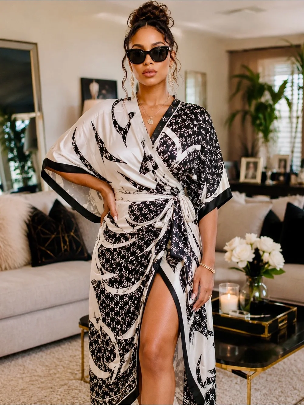 Luxury Silk Feel Scarf Shawl Wrap 180 x 90 cm | Elegant Oversized Fashion Scarf